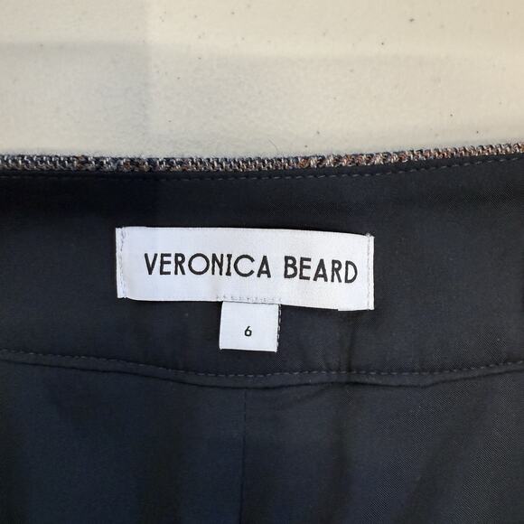 Veronica Beard Brixton Wool Pants Womens Size 6 Grey Plaid Wide Leg Academia - Picture 4 of 8